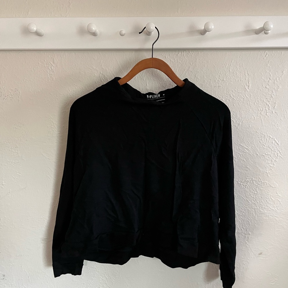 Pop linen crop pullover